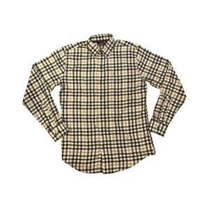 Izod Button Down Brown Black Long Sleeve Dress Shirt Size S Business Casual Prep